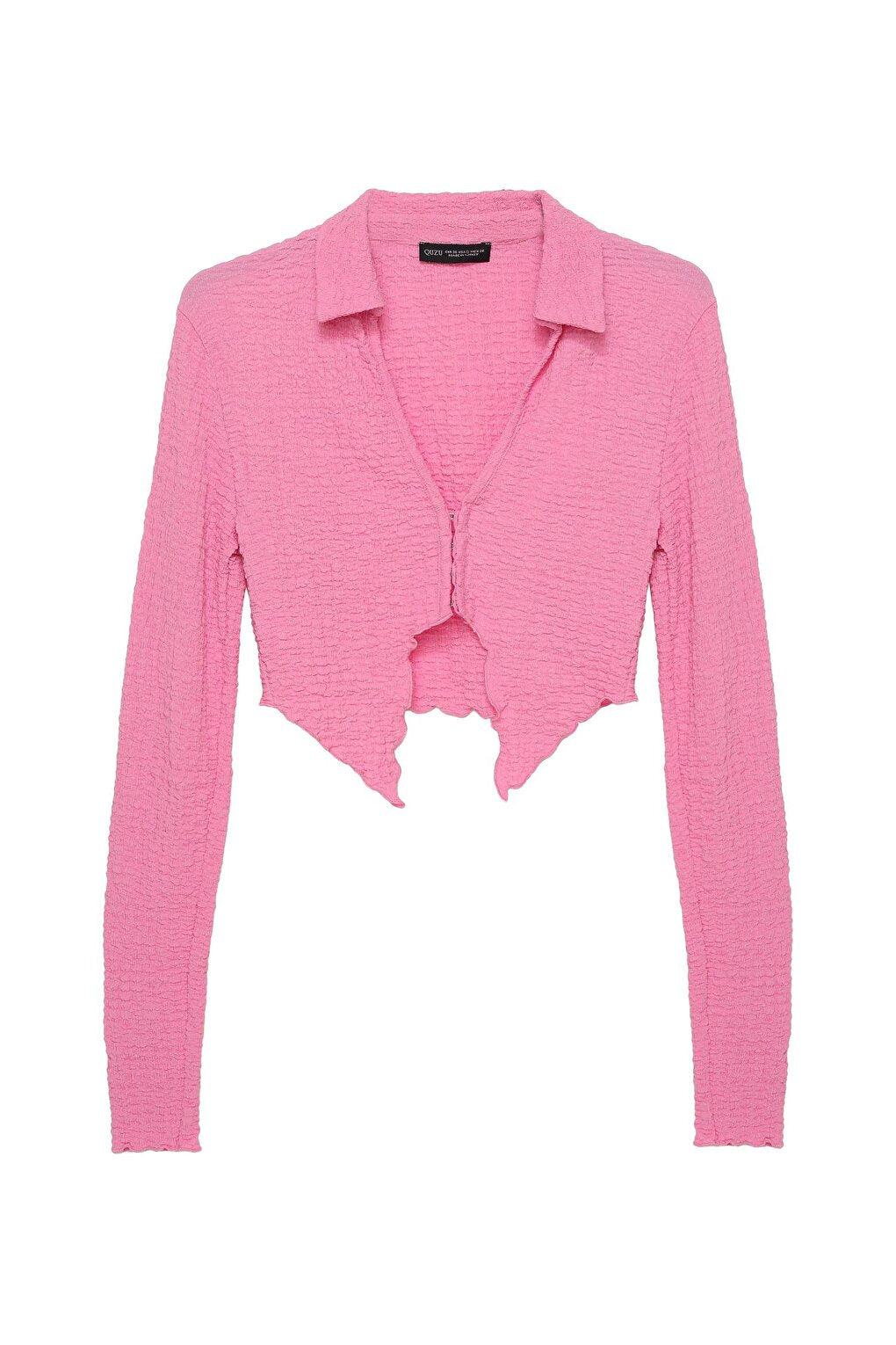 Tie Detailed Crop Blouse Pink