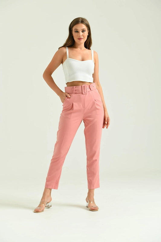 Women's Powder Belt Detail Basic Trousers