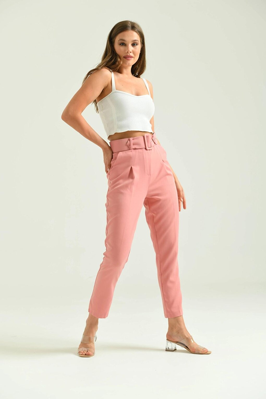 Women's Powder Belt Detail Basic Trousers