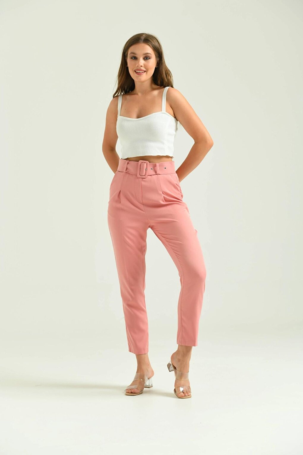 Women's Powder Belt Detail Basic Trousers