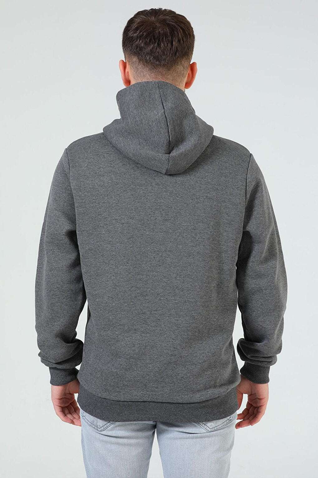 Men's Hooded Printed Three Thread Raised Sweatshirt