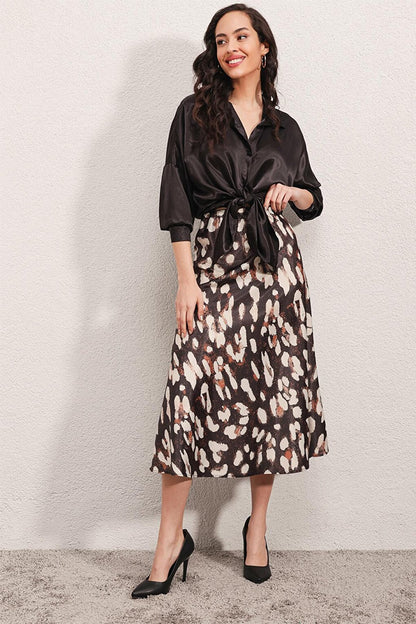 15806 Satin Skirt - Mink