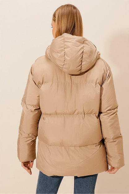 Hooded Coat with Pockets