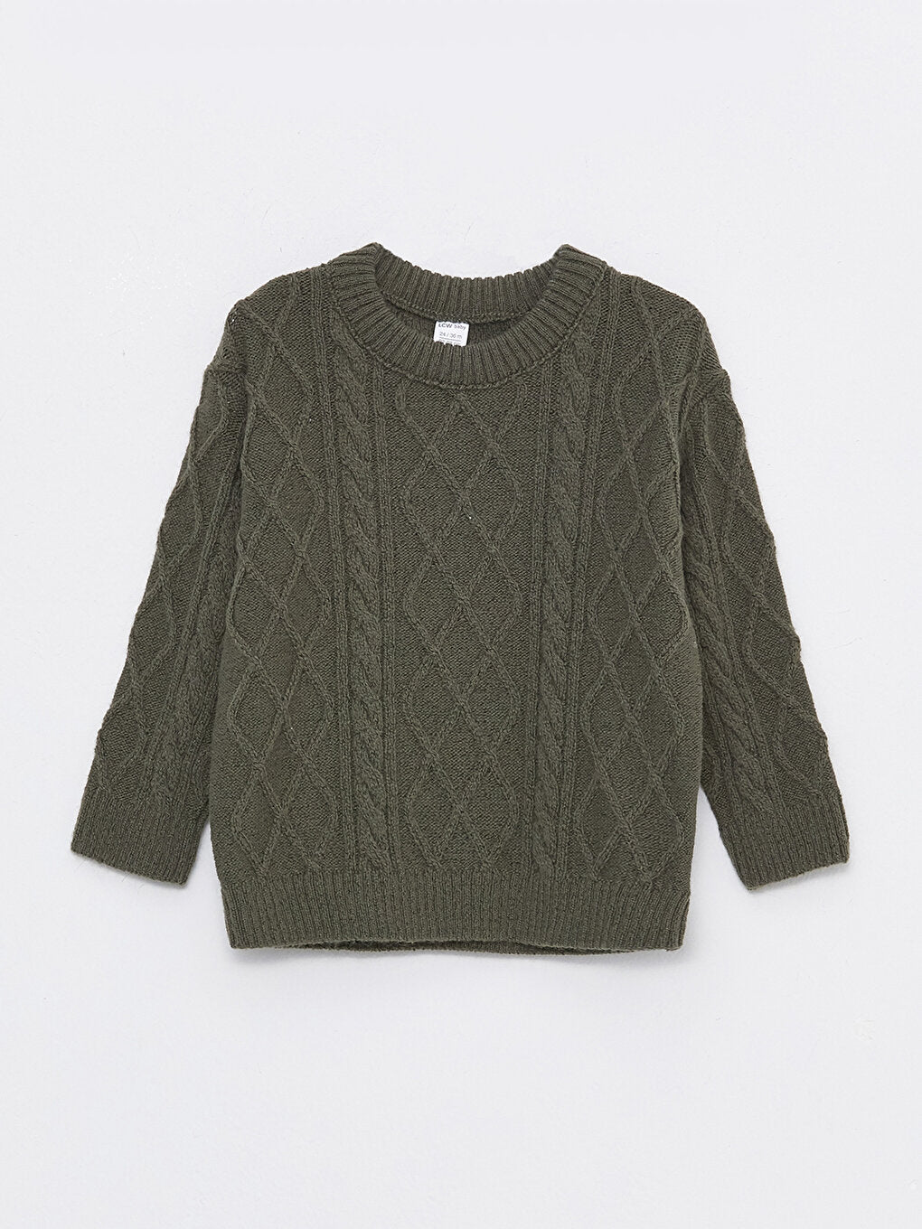 Crew Neck Self-Patterned Baby Boy Knitwear Sweater