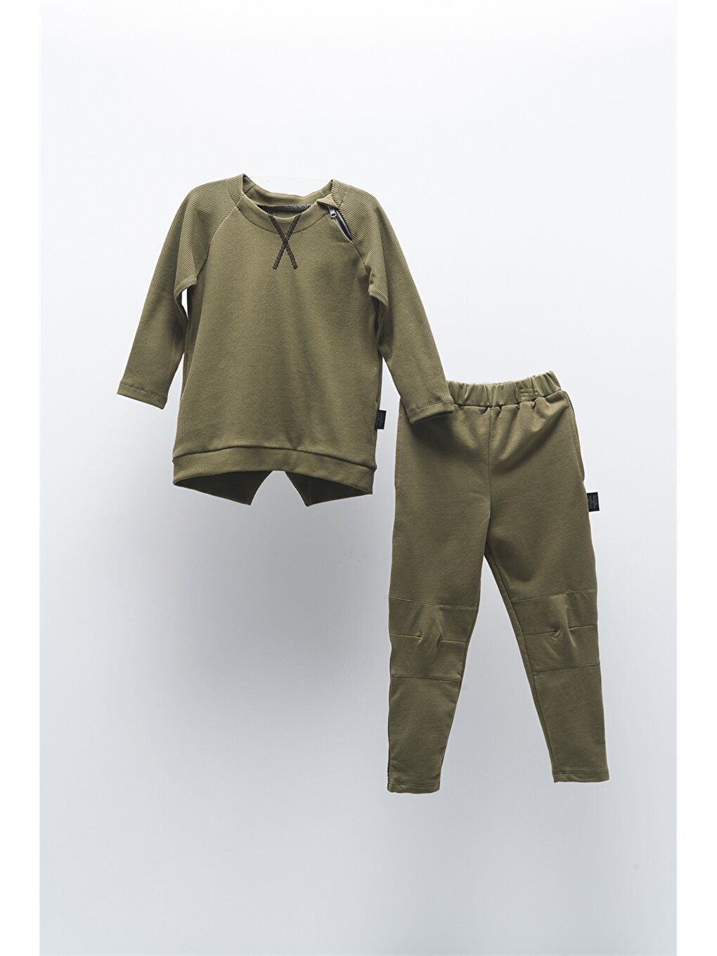 Crew Neck Long Sleeve Basic Unisex Baby 2-Piece Set