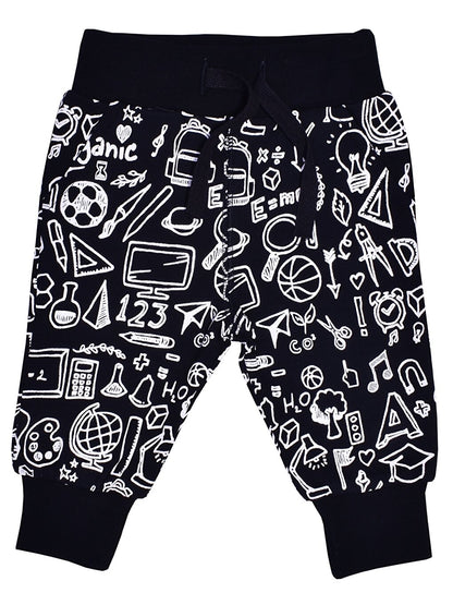 Printed Baby Boy Tracksuit Bottom with Elastic Waist