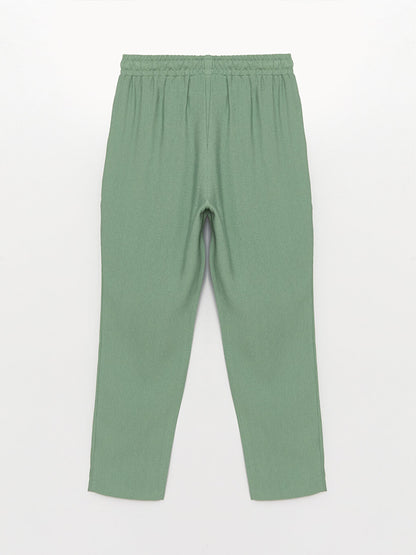 Carrot Cut Women's Trousers with Elastic Waist