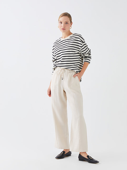 Women's Elastic Waist Straight Trousers