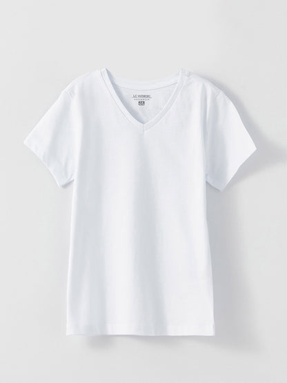 V-Neck Basic Short Sleeve Boy's Undershirt