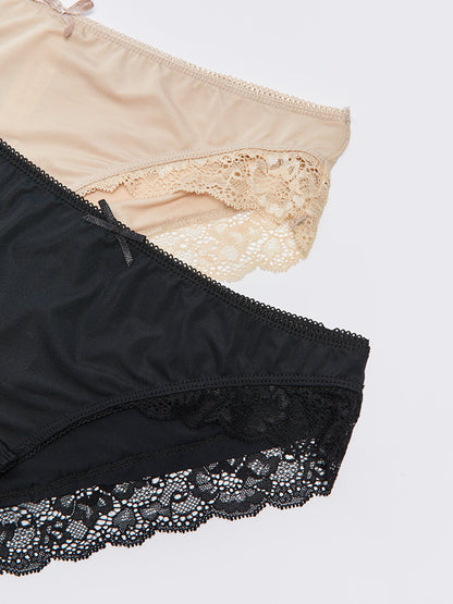 Lace Detailed Bikini Panties 2 Pack