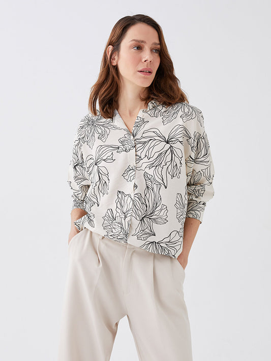 Patterned Long Sleeve Women's Shirt