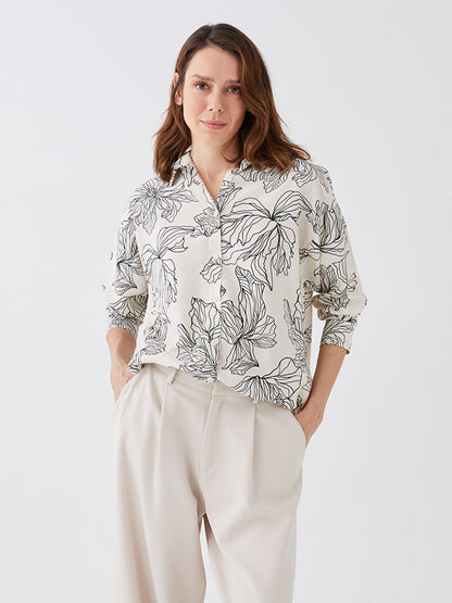 Patterned Long Sleeve Women's Shirt