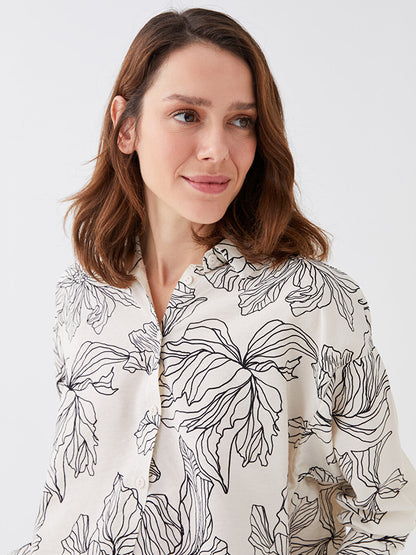 Patterned Long Sleeve Women's Shirt