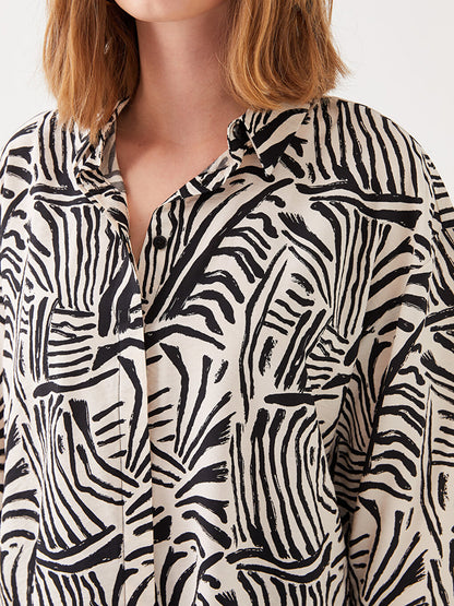 Patterned Oversize Women's Shirt