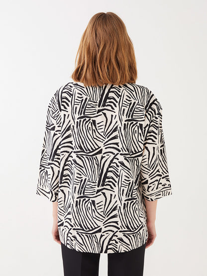 Patterned Oversize Women's Shirt