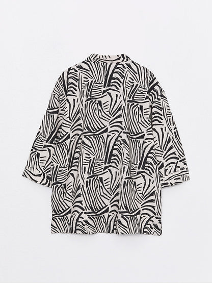 Patterned Oversize Women's Shirt