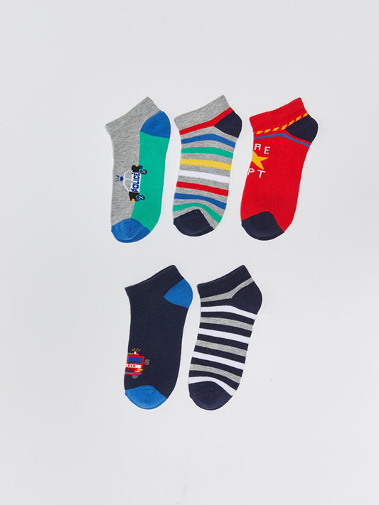 Patterned Boy's Booties Socks 5-pack