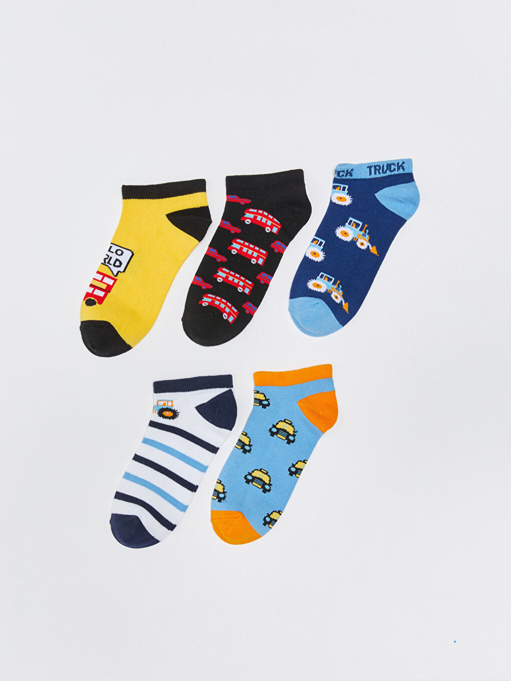 Patterned Boy's Booties Socks 5-pack