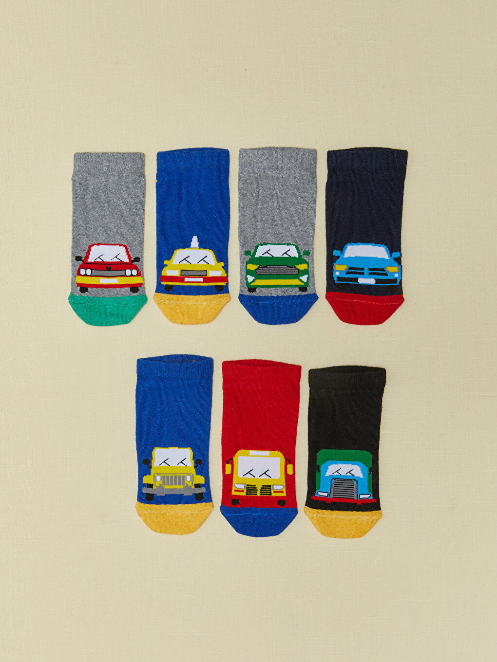 Patterned Boy's Booties Socks 7-pack