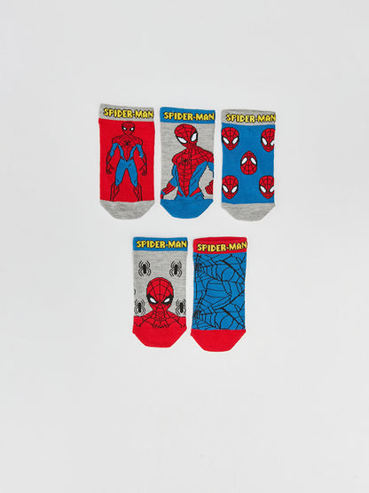 Spiderman Patterned Boy Booties Socks 5-pack