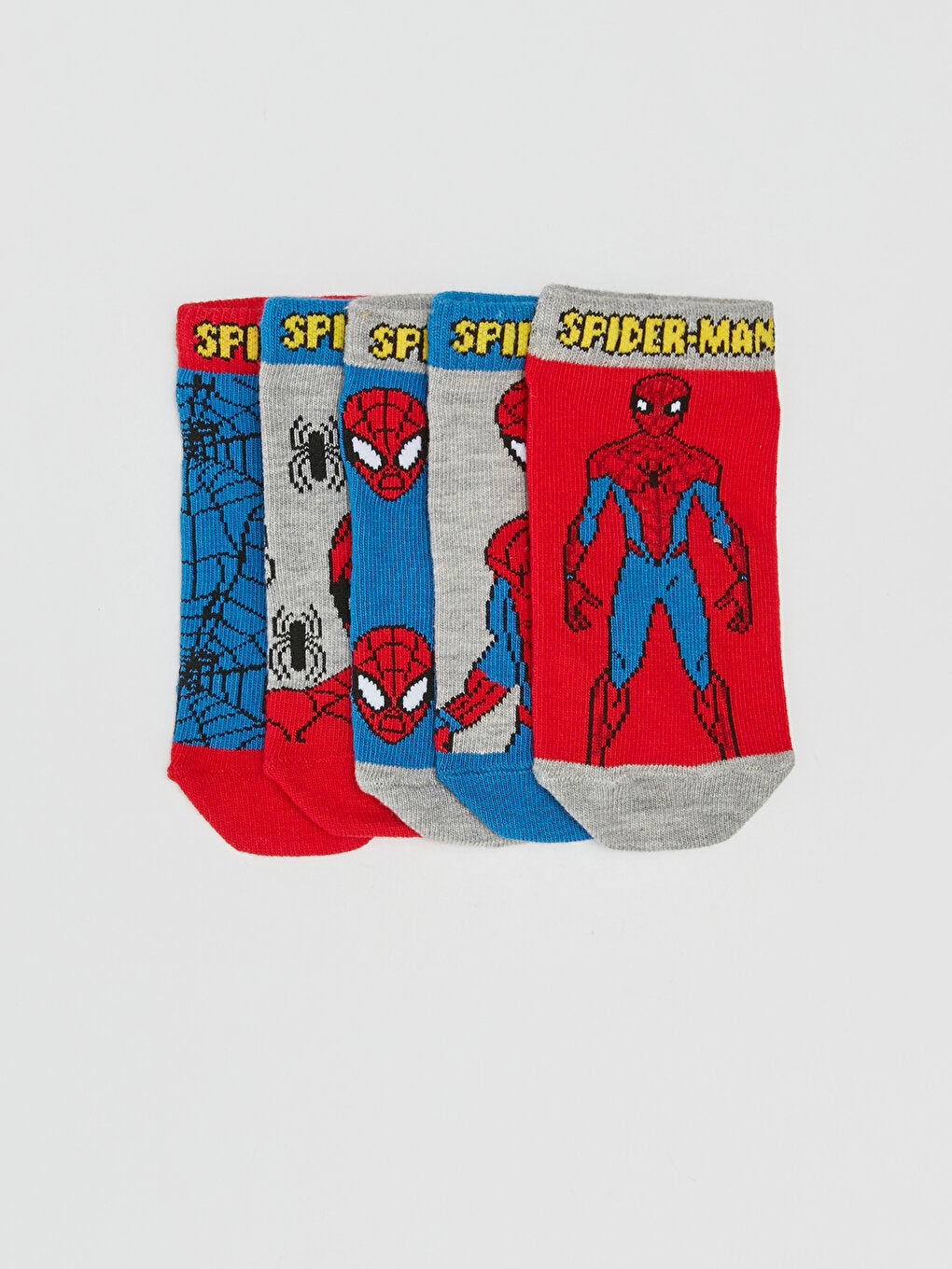 Spiderman Patterned Boy Booties Socks 5-pack