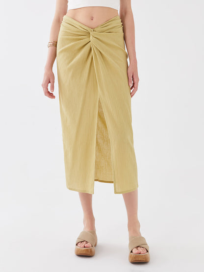 Women's Pareo with Elastic Waist Gather Detail