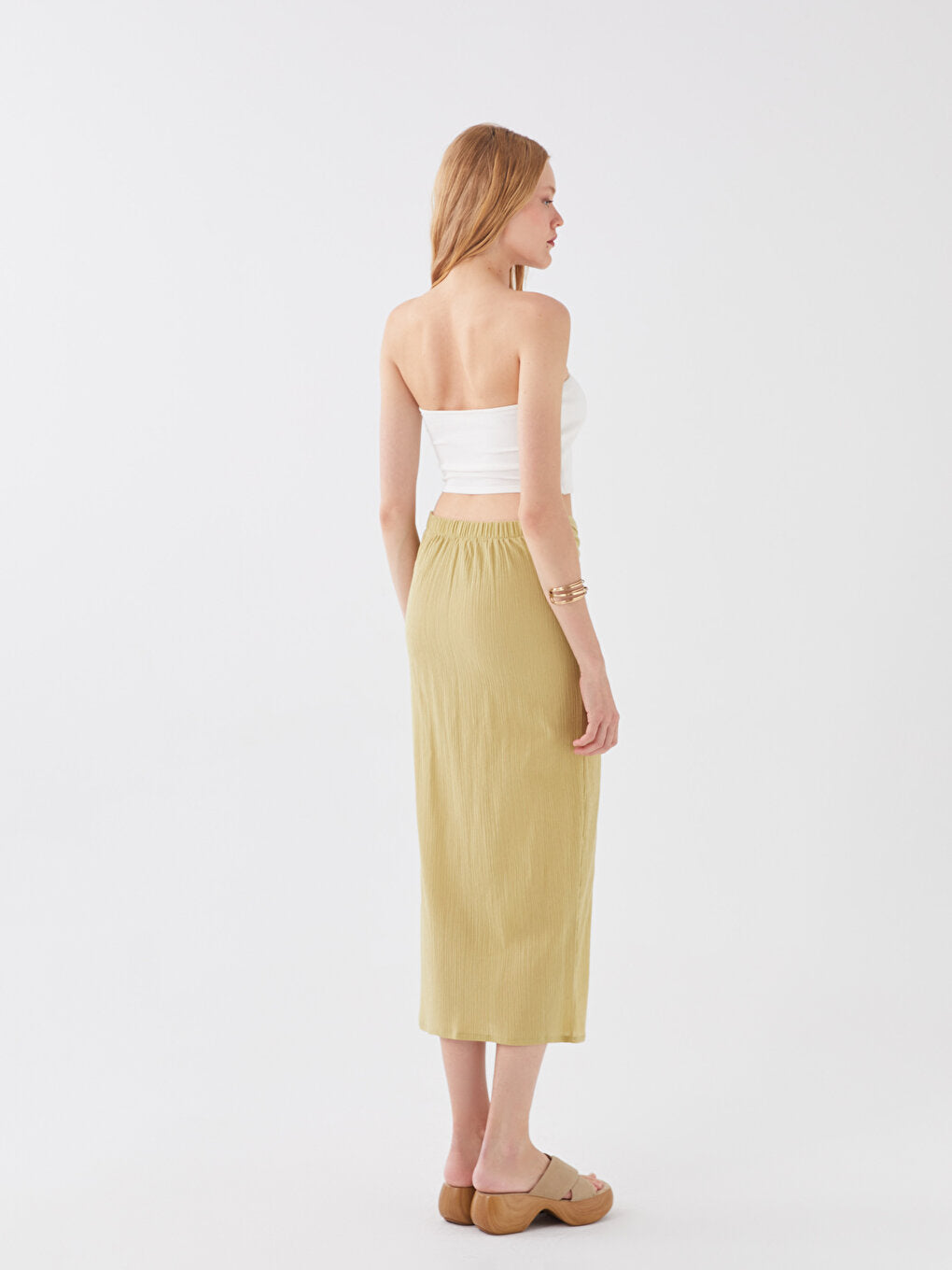 Women's Pareo with Elastic Waist Gather Detail