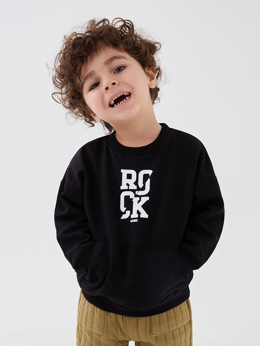 Crew Neck Printed Baby Boy Sweatshirt