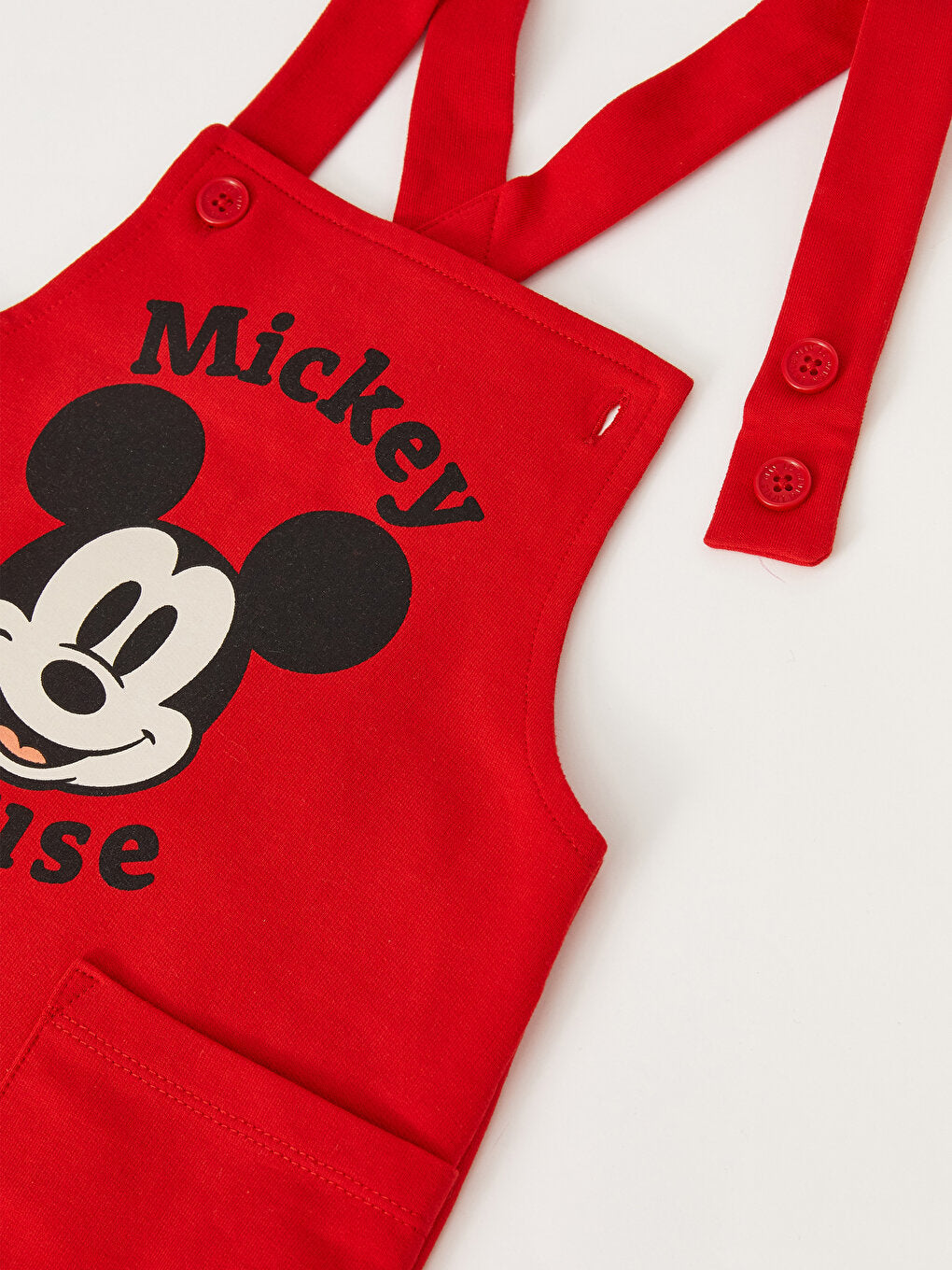 Crew Neck Short Sleeve Mickey Mouse Embroidered Baby Boy T-Shirt and Slings