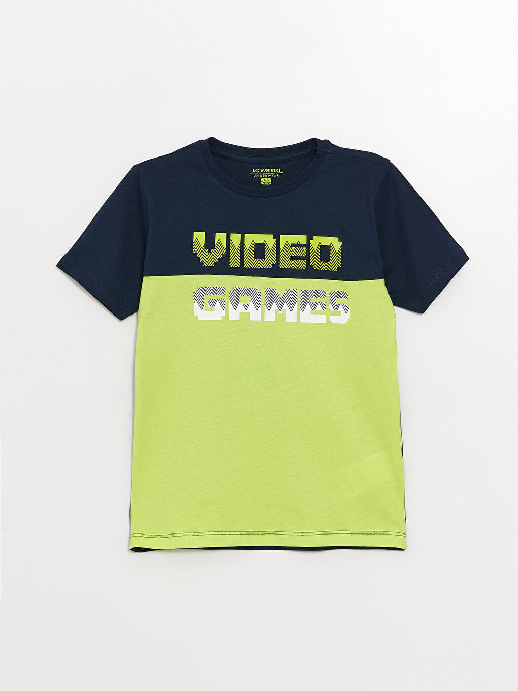 Crew Neck Printed Short Sleeve Boy's Pajama Set with Shorts