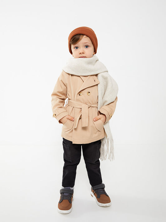 Hooded Long Sleeve Basic Baby Boy Trench Coat