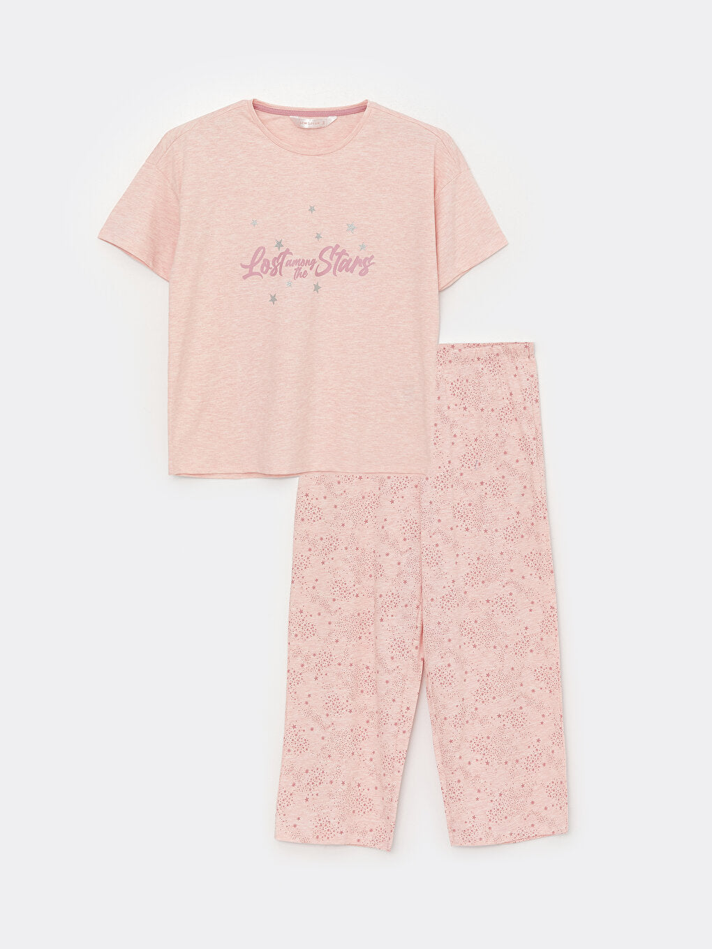 Crew Neck Printed Women's Capri Pajama Set