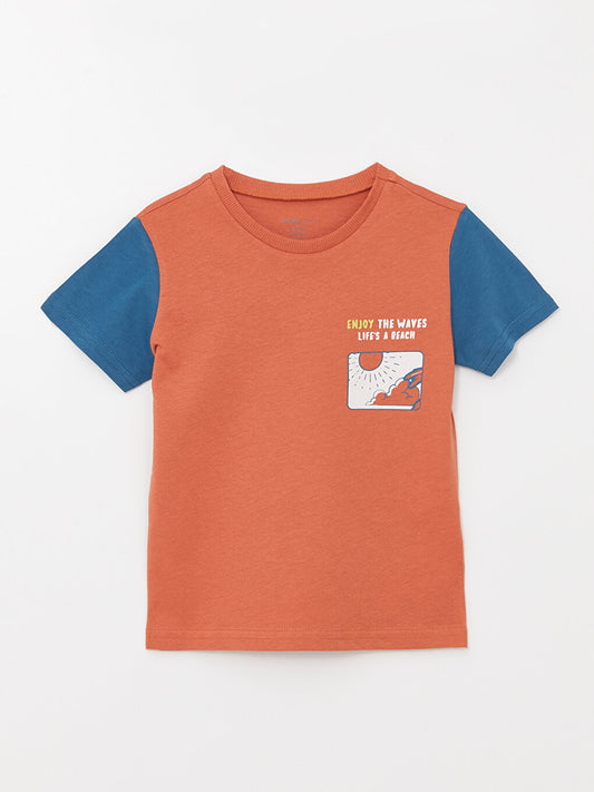 Crew Neck Short Sleeve Printed Baby Boy T-Shirt