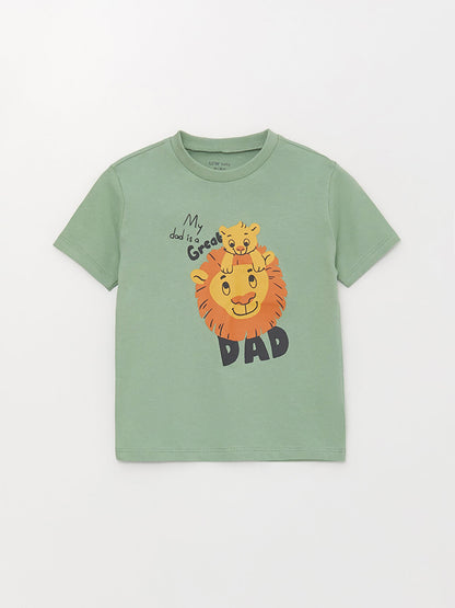 Crew Neck Short Sleeve Printed Baby Boy T-Shirt