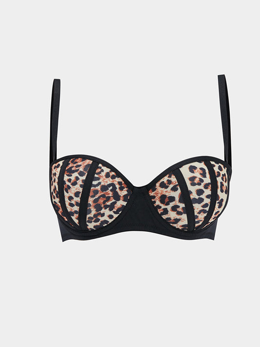 Underwire Half Padded Patterned Balconette Bra