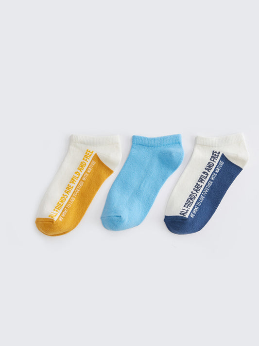 Patterned Boy's Booties Socks 3-pack