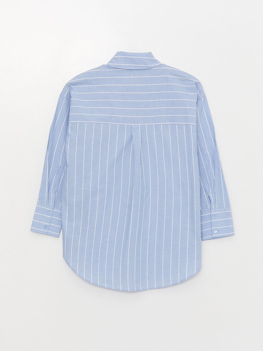 Striped Long Sleeve Oversize Poplin Women's Shirt Tunic