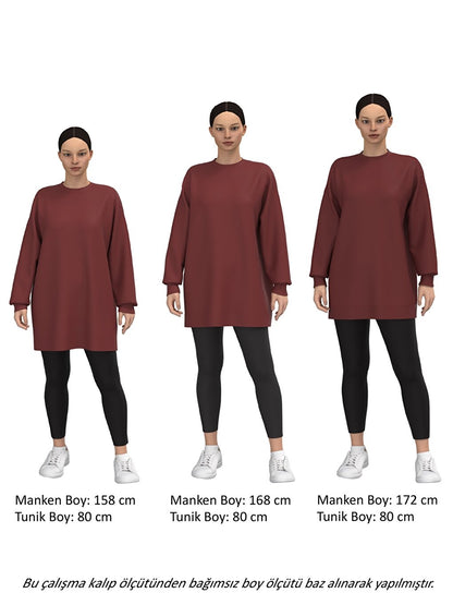 Magnificent Collar Plain Long Sleeve Women's Tunic