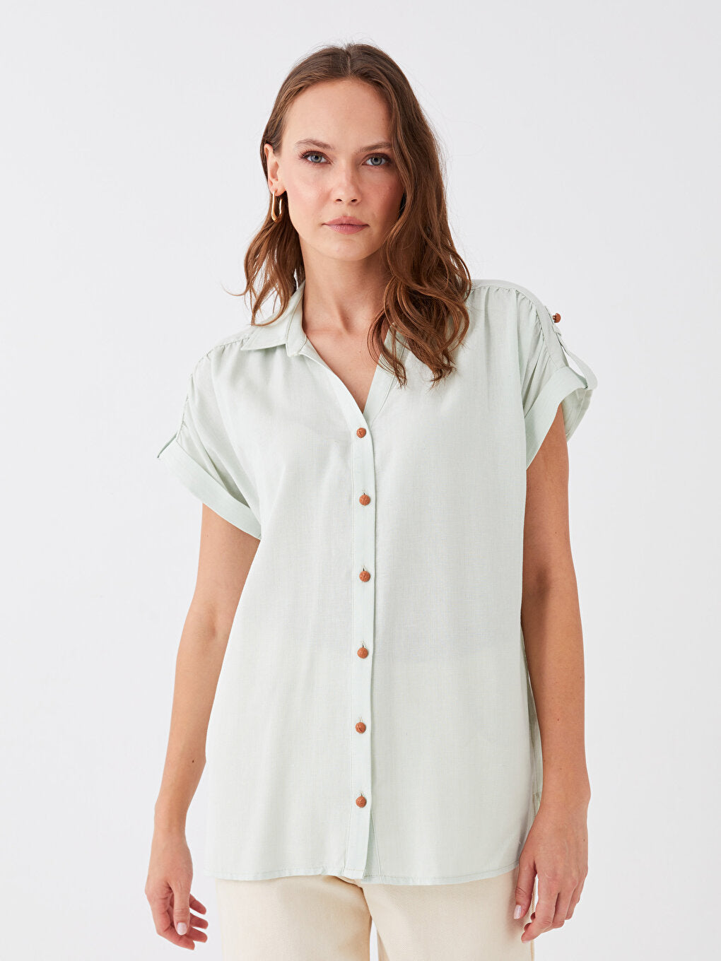 Plain Short Sleeve Women's Shirt