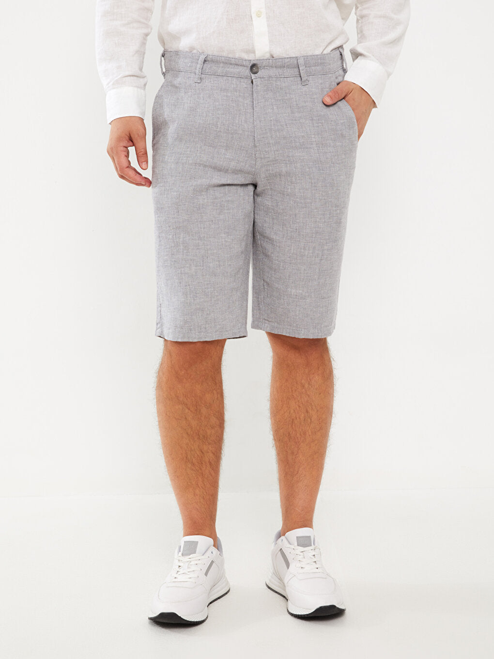 Standard Fit Linen Blend Men's Shorts