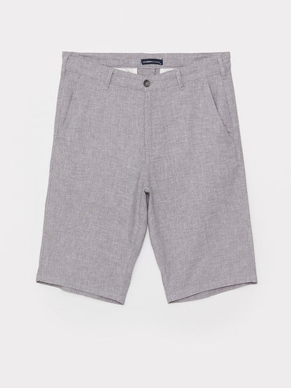 Standard Fit Linen Blend Men's Shorts