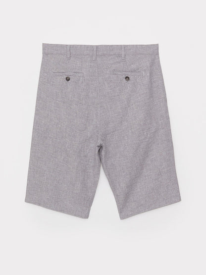 Standard Fit Linen Blend Men's Shorts