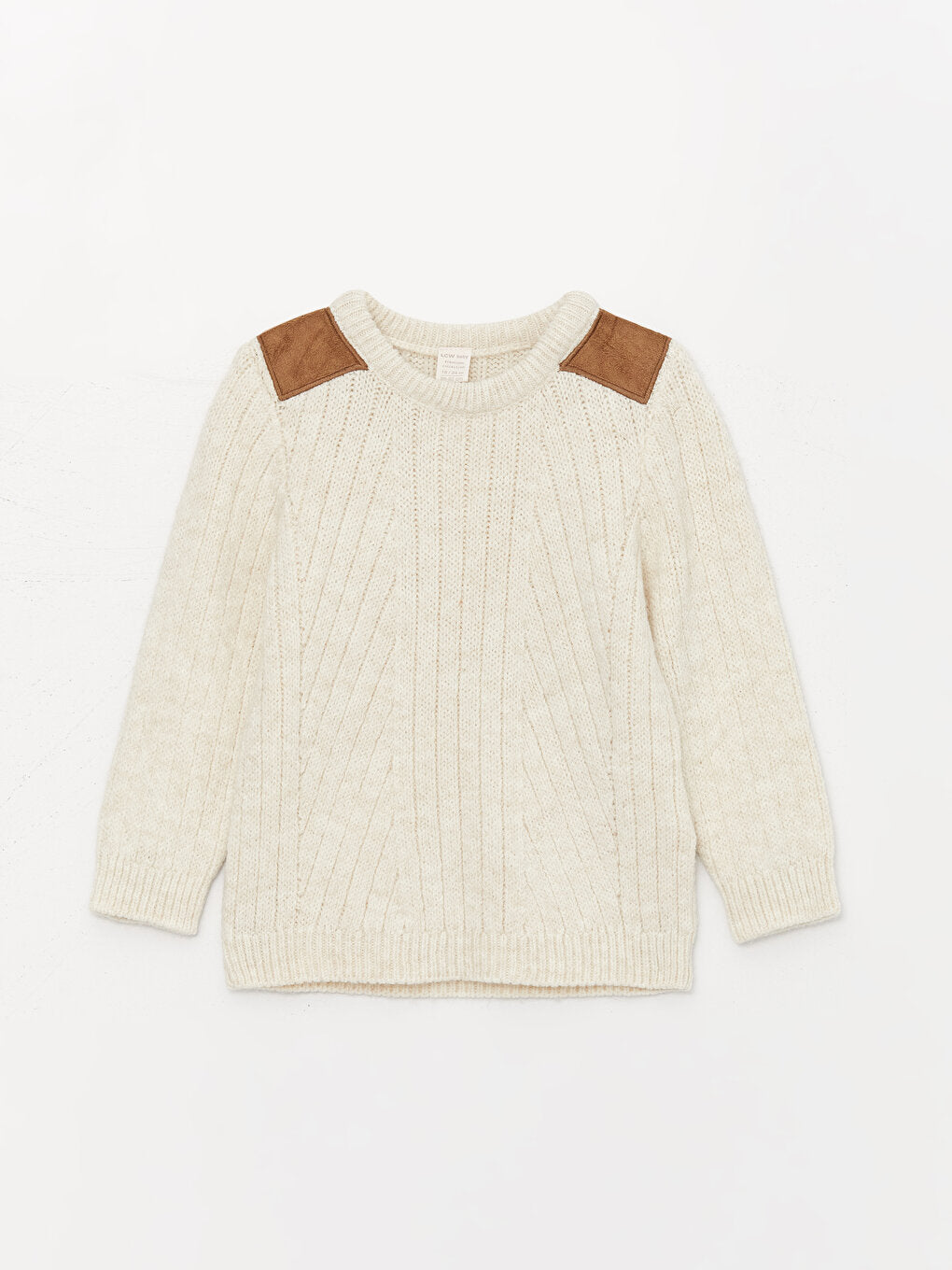 Crew Neck Self-Patterned Baby Boy Knitwear Sweater