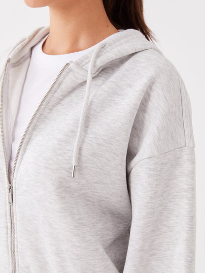 Hooded Oversize Women's Zipper Sweatshirt