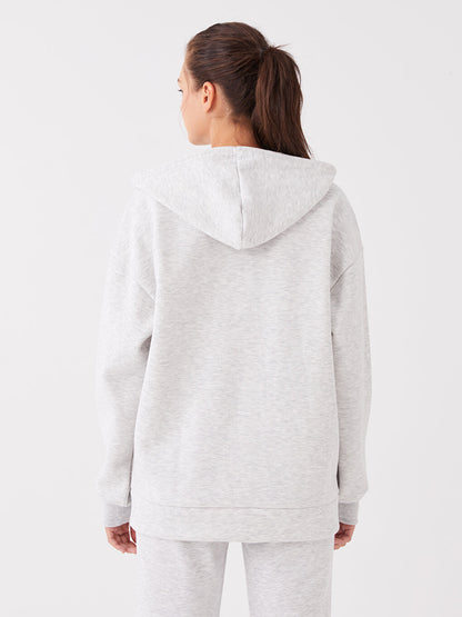 Hooded Oversize Women's Zipper Sweatshirt