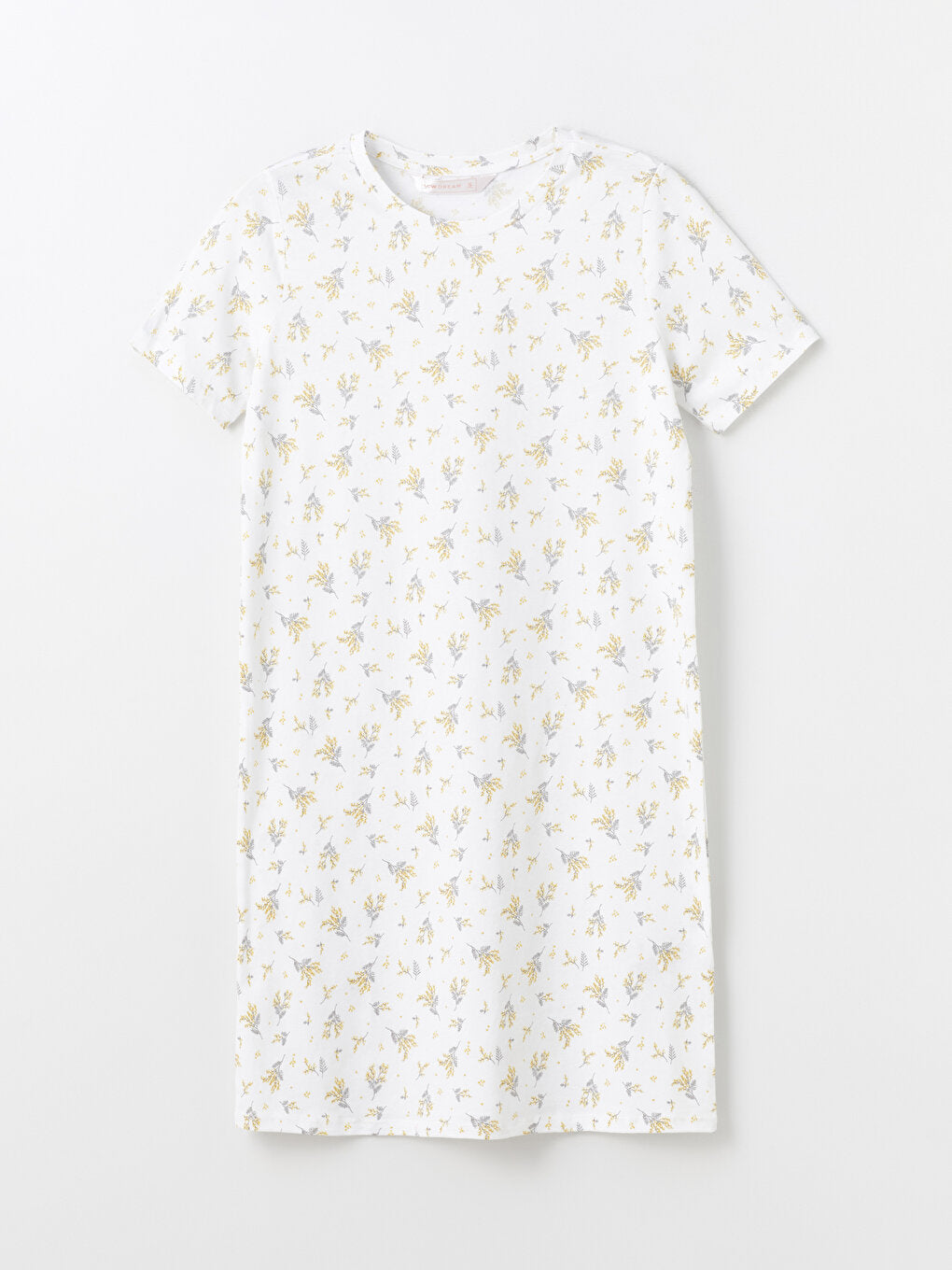 Crew Neck Printed Short Sleeve Women's Nightgown