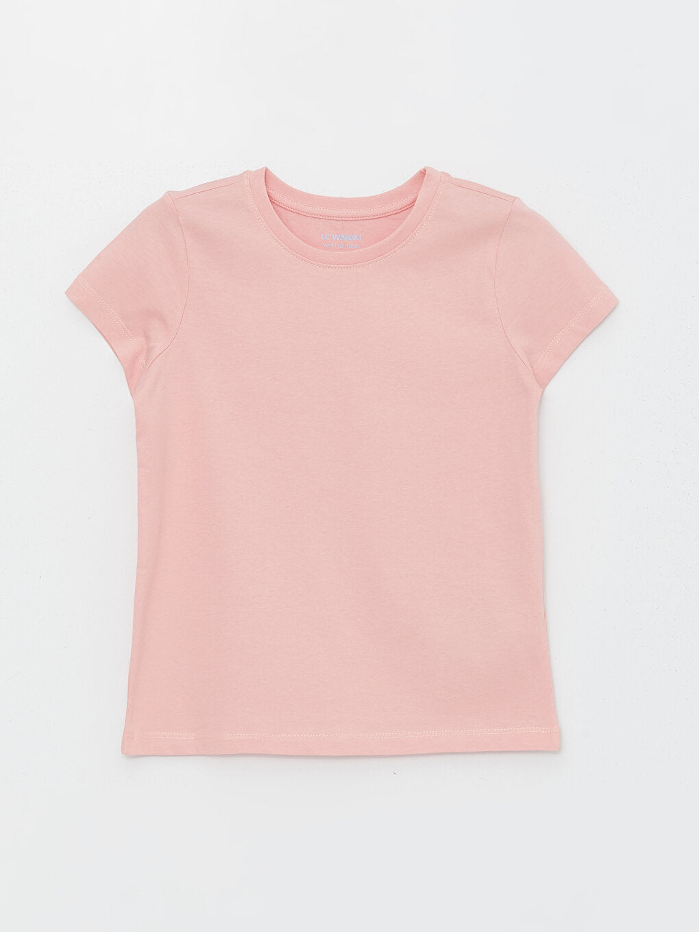 Crew Neck Basic Short Sleeve Girl's T-Shirt