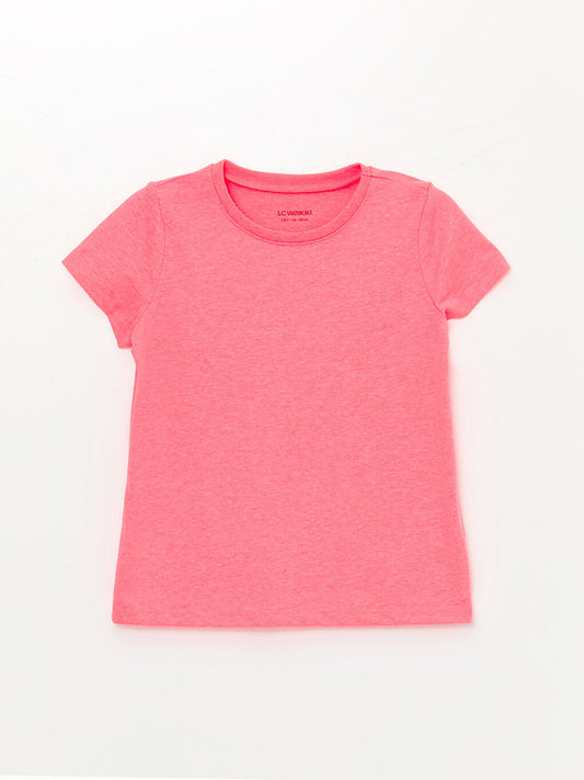 Crew Neck Basic Short Sleeve Girl's T-Shirt