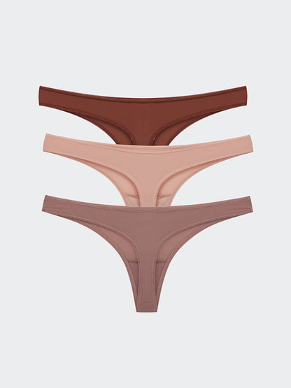 Plain Thong Panties 3 Pack