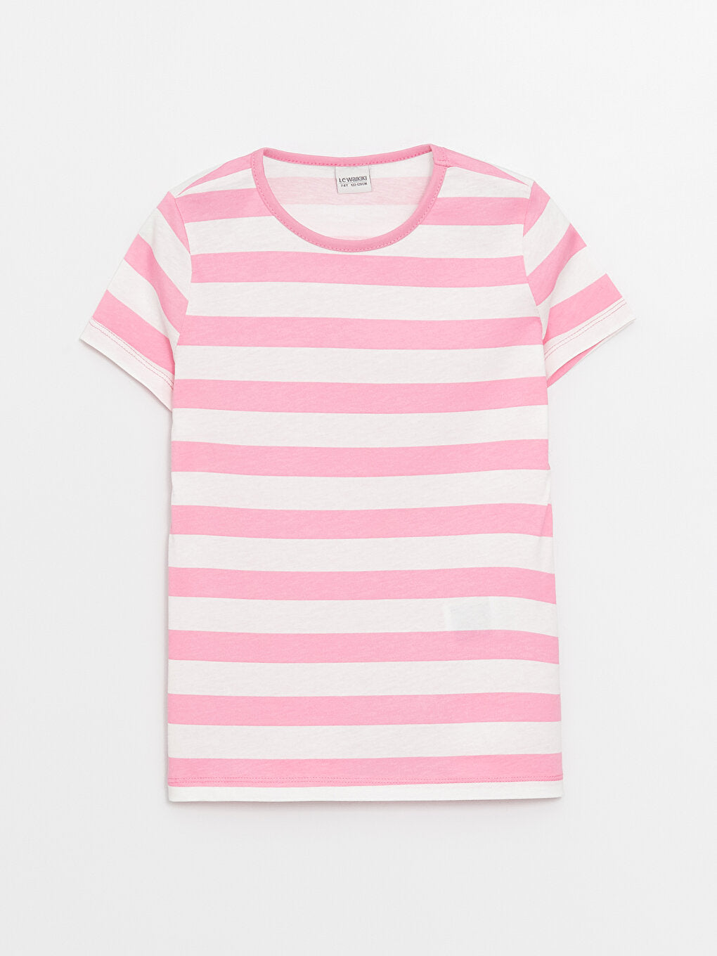 Crew Neck Striped Short Sleeve Girls' T-Shirt